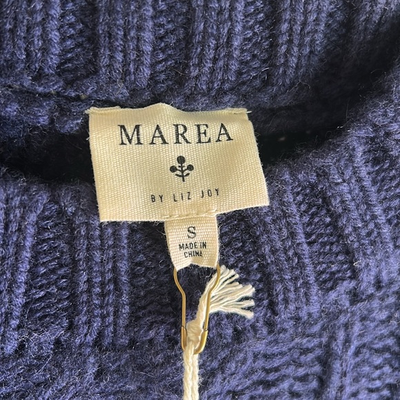 MAREA by Liz Joy Navy Cable Knit Sweater - Picture 2 of 5